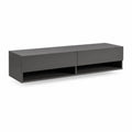 TV Lowboard 200x40x45 cm MDF Anthrazit mit 2 Schubladen und offenen Fächern