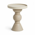 Beistelltisch rund MDF Beige mit Sockel 45x45x55 cm
