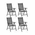 Gartenstuhl 4er Set Klappstuhl Textilene Stahl Schwarz 56 x 65 x 95 cm