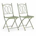 Gartenstuhl 2er Set Klappstuhl Stahl Latten Sitzfläche Grün 46x52x89 cm