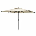 Sonnenschirm rund Polyester mit Kurbel Beige 300 cm
