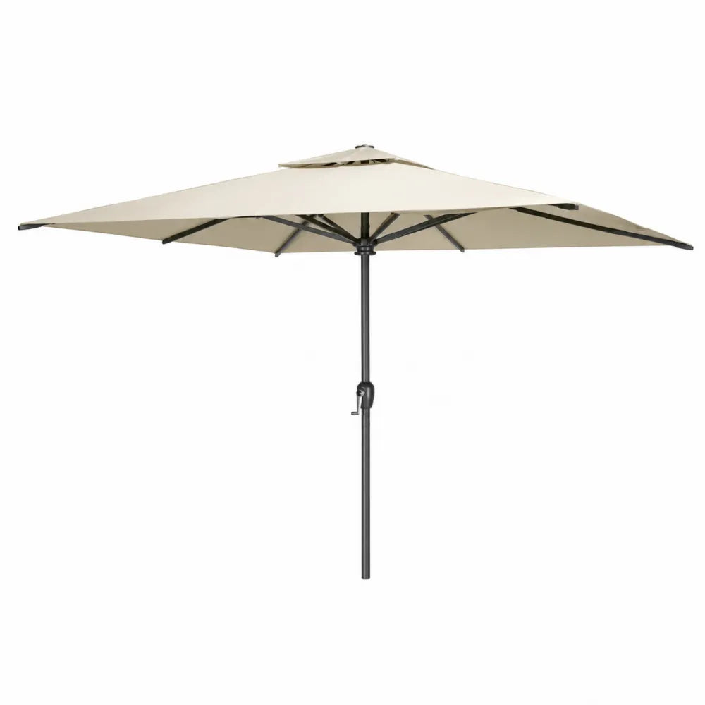 Sonnenschirm rund Polyester mit Kurbel Beige 300 cm
