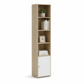 Bücherregal 40 x 35 x 180 cm MDF Natur Weiß mit Schranktür